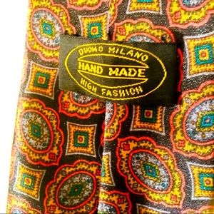 Handmade silk vintage Milano Italian tie